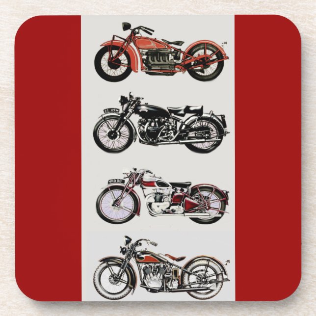 VINTAGE MOTORCYCLES BEVERAGE COASTER (Front)