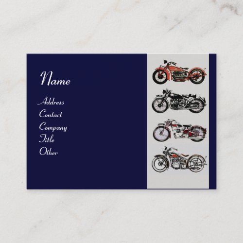 VINTAGE MOTORCYCLES blue red white grey Business Card