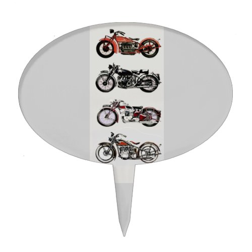 VINTAGE MOTORCYCLES CAKE TOPPER