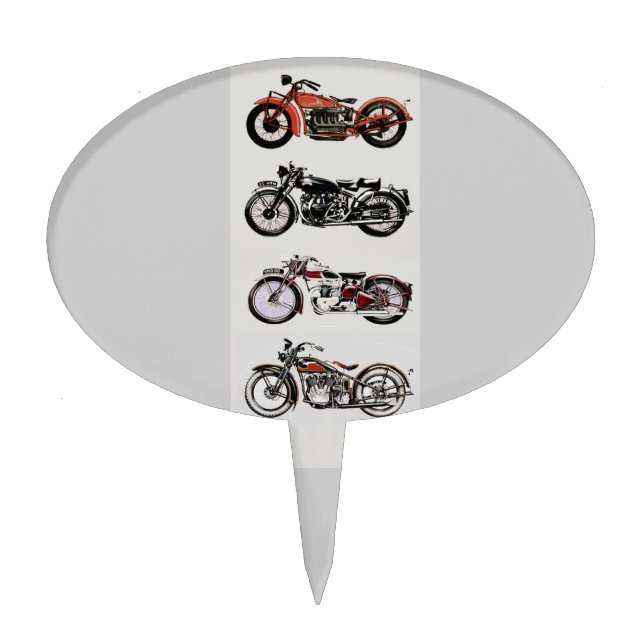 VINTAGE MOTORCYCLES CAKE TOPPER (Front)