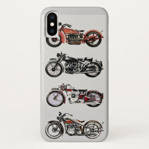 VINTAGE MOTORCYCLES iPhone X CASE
