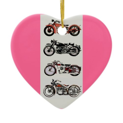 VINTAGE MOTORCYCLES CERAMIC ORNAMENT