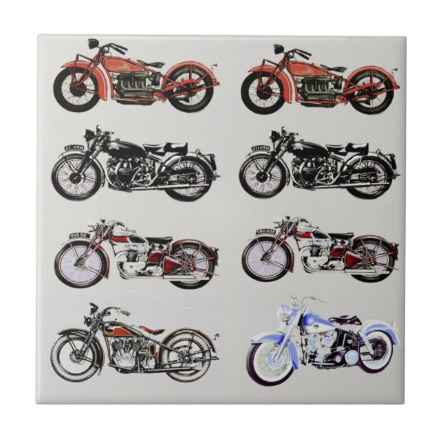 VINTAGE MOTORCYCLES CERAMIC TILE (Front)