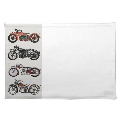 VINTAGE MOTORCYCLES CLOTH PLACEMAT