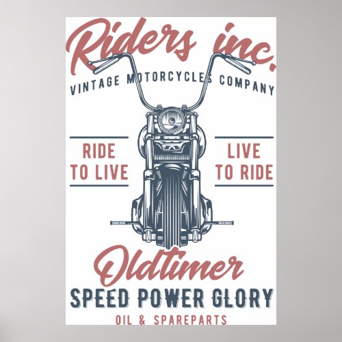Vintage Motorcycles Company Poster