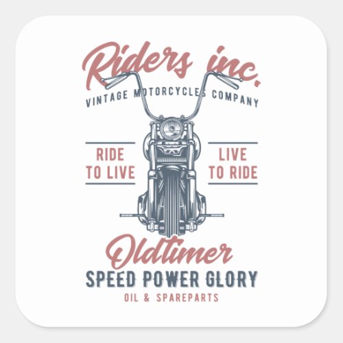 Vintage Motorcycles Company Square Sticker