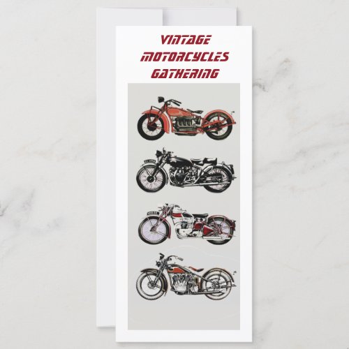 VINTAGE MOTORCYCLES GATHERING Red Black White Announcement