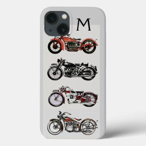 VINTAGE MOTORCYCLES MONOGRAM iPhone 13 CASE