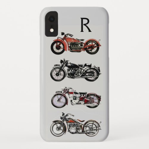 VINTAGE MOTORCYCLES MONOGRAM iPhone XR CASE