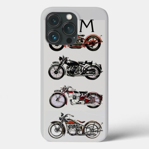 VINTAGE MOTORCYCLES MONOGRAM iPhone 13 PRO CASE