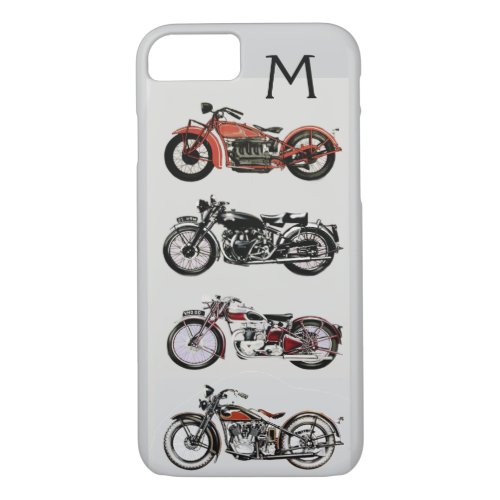 VINTAGE MOTORCYCLES MONOGRAM iPhone 87 CASE