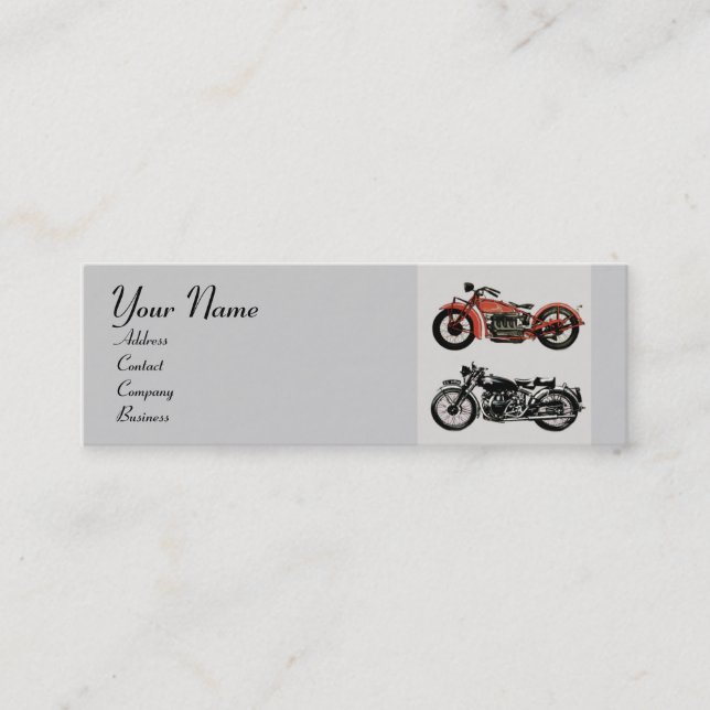 VINTAGE MOTORCYCLES MONOGRAM MINI BUSINESS CARD (Front)