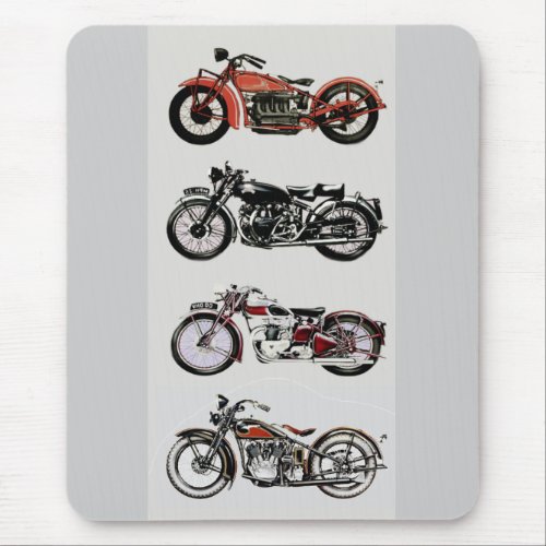 VINTAGE MOTORCYCLES MOUSE PAD
