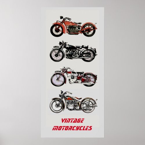 ViNTAGE MOTORCYCLES Poster