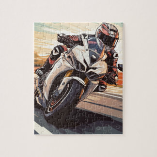 Vintage Motorcycles Racing Road Jigsaw Puzzle