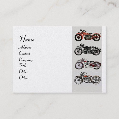 VINTAGE MOTORCYCLES Red Black Grey Business Card