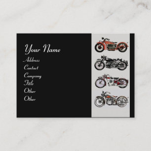 VINTAGE MOTORCYCLES red black grey Business Card