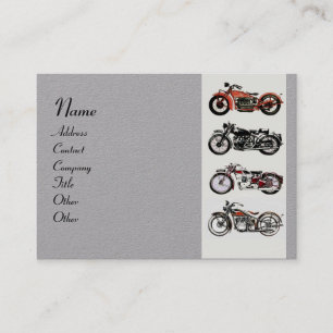 VINTAGE MOTORCYCLES Red Black Grey Paper Business Card