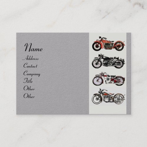VINTAGE MOTORCYCLES Red Black Grey Paper Business Card