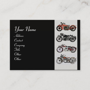 VINTAGE MOTORCYCLES red black grey pink Business Card
