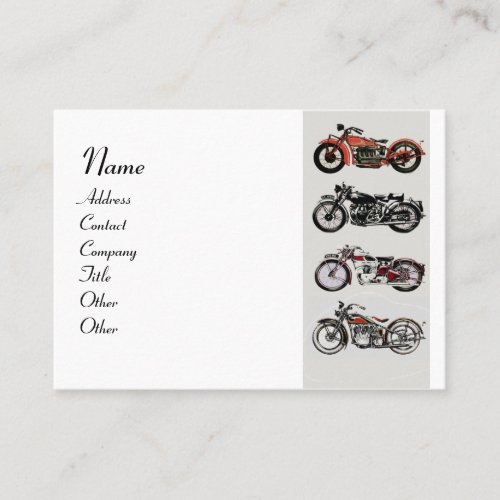 VINTAGE MOTORCYCLES Red Black White Business Card