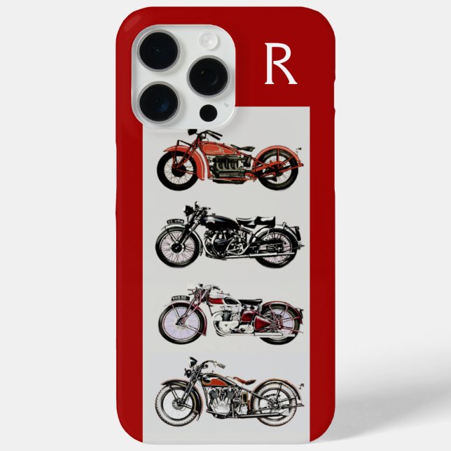 VINTAGE MOTORCYCLES ,Red Case-Mate iPhone Case (Back)