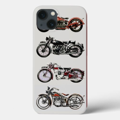 VINTAGE MOTORCYCLES Red iPhone 13 Case