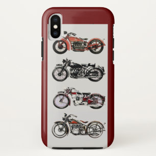 VINTAGE MOTORCYCLES ,Red iPhone XS Case