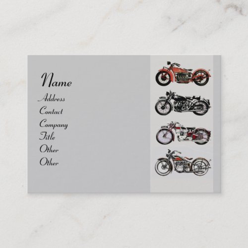 VINTAGE MOTORCYCLES red grey black Business Card