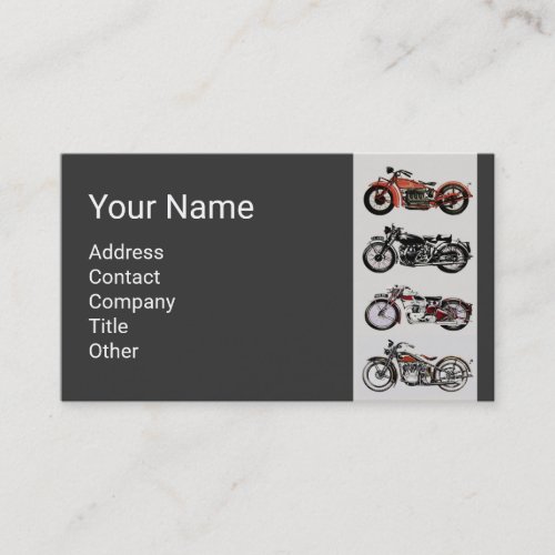 ViNTAGE MOTORCYCLES Red Grey White Business Card