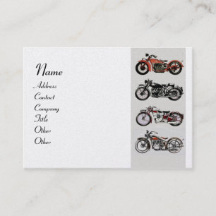 ViNTAGE MOTORCYCLES Red Grey White Pearl Business Card
