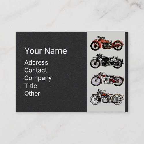 VINTAGE MOTORCYCLES Red White Black Paper Business Card