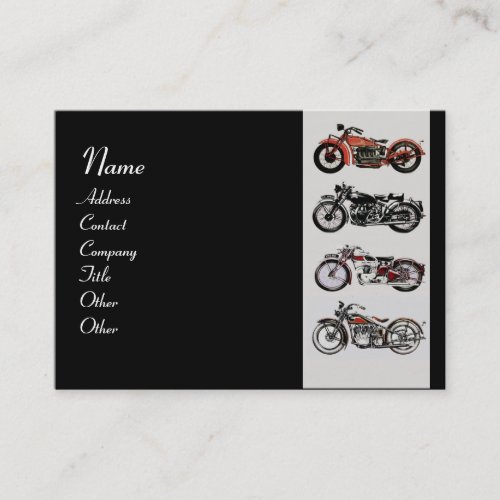 VINTAGE MOTORCYCLES red white grey black Business Card