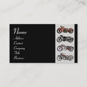 VINTAGE MOTORCYCLES red white grey black Business Card