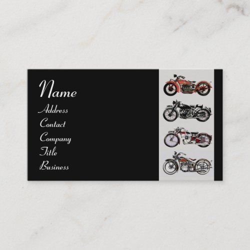 VINTAGE MOTORCYCLES red white grey black Business Card