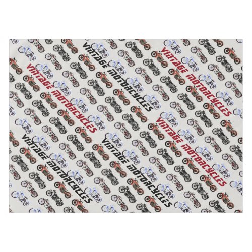 VINTAGE MOTORCYCLES red white grey black Tablecloth