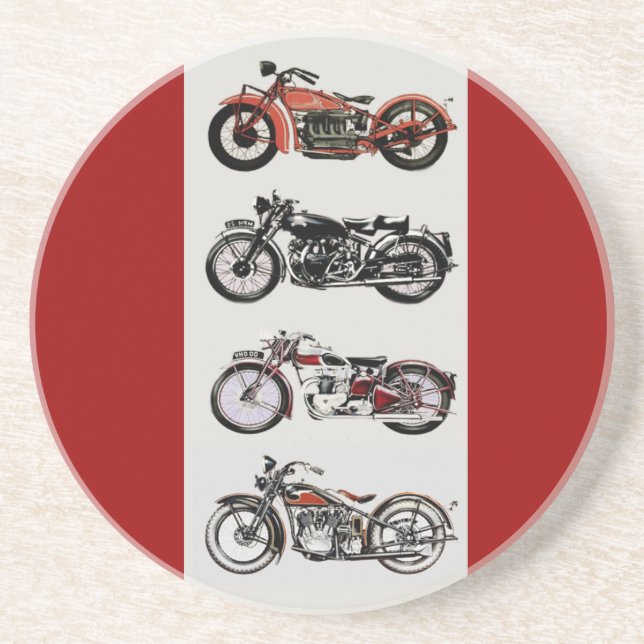 VINTAGE MOTORCYCLES SANDSTONE COASTER (Front)
