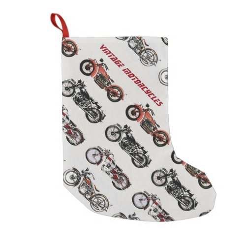 VINTAGE MOTORCYCLES SMALL CHRISTMAS STOCKING