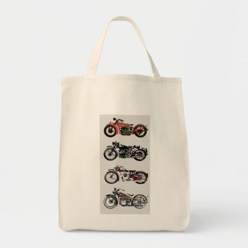 VINTAGE MOTORCYCLES TOTE BAG