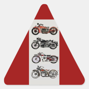 VINTAGE MOTORCYCLES TRIANGLE STICKER