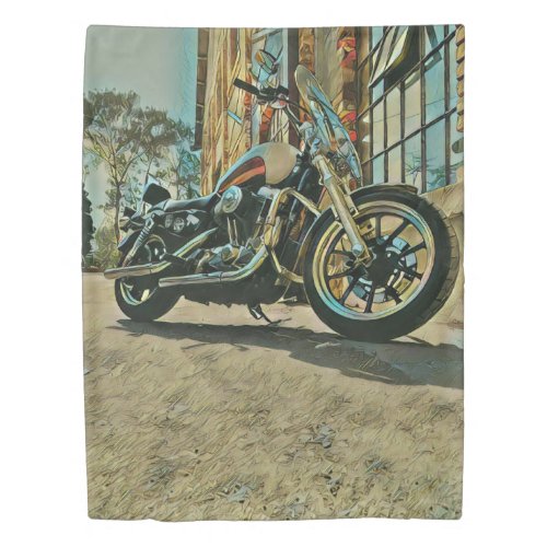 vintage motorcyclist birthday gift duvet cover