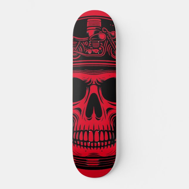 vintage motorcyclist skull legend skateboard (Front)