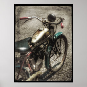 Vintage Motorized Bicycle Poster