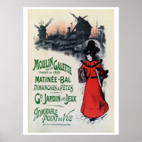 Vintage Moulin de la Galette French art Poster