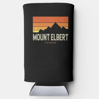 Vintage Mount Elbert Colorado Mountains Hiking Sun Seltzer Can Cooler