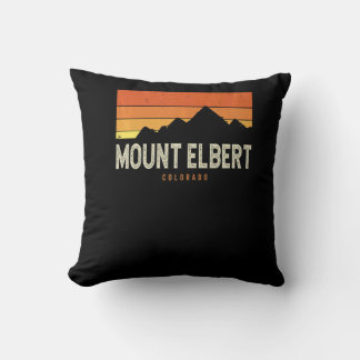 Vintage Mount Elbert Colorado Mountains Hiking Sun Throw Pillow