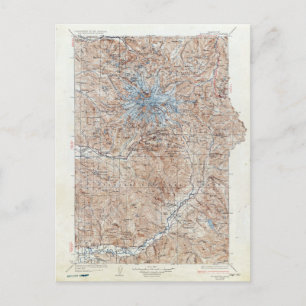 Vintage Mount Rainier Topographical Map Washington Postcard