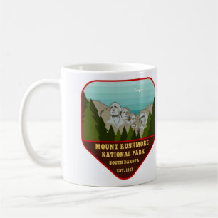Vintage Mount Rushmore Illustration Coffee Mug