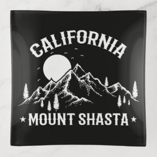 Vintage Mount Shasta California Travel Trinket Tray
