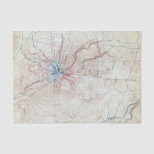 Vintage Mount Shasta Topographical Map Tissue Paper